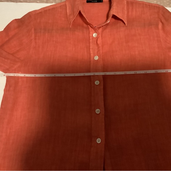 Benson NYC 100% Italian Linen Dress L Coral Orange - Picture 7 of 10